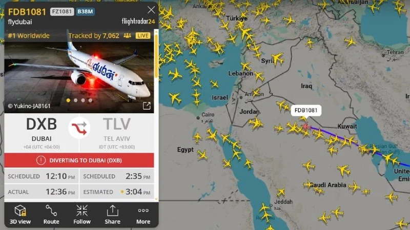 Flydubai прервала полёт Boeing в Израиль